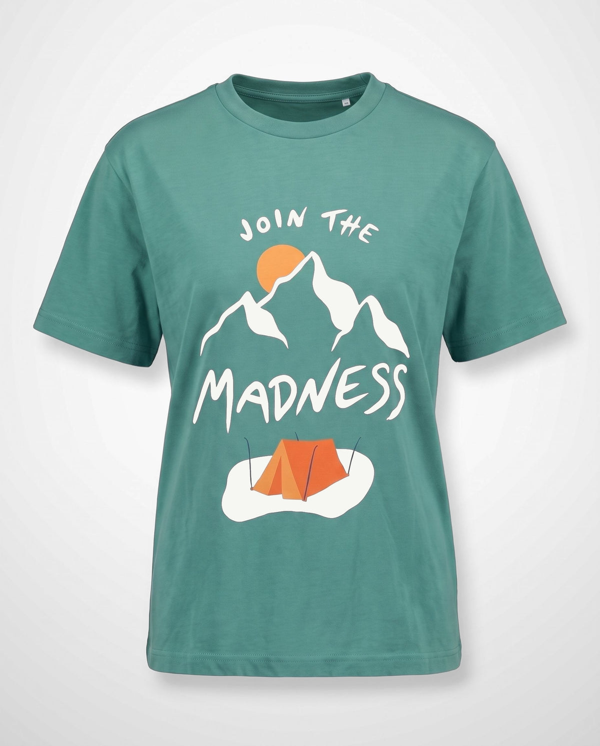 Join the Madness Teal Tee – studiobilde forfra