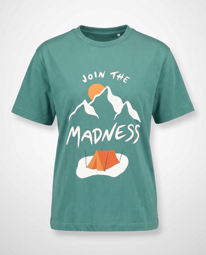 Join the Madness Teal Tee – studiobilde forfra