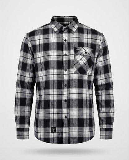 Voss Flannel Shirt Whiteout – studiobilde forfra