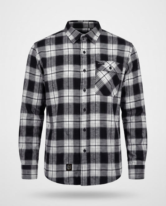 Voss Flannel Shirt Whiteout – studiobilde forfra